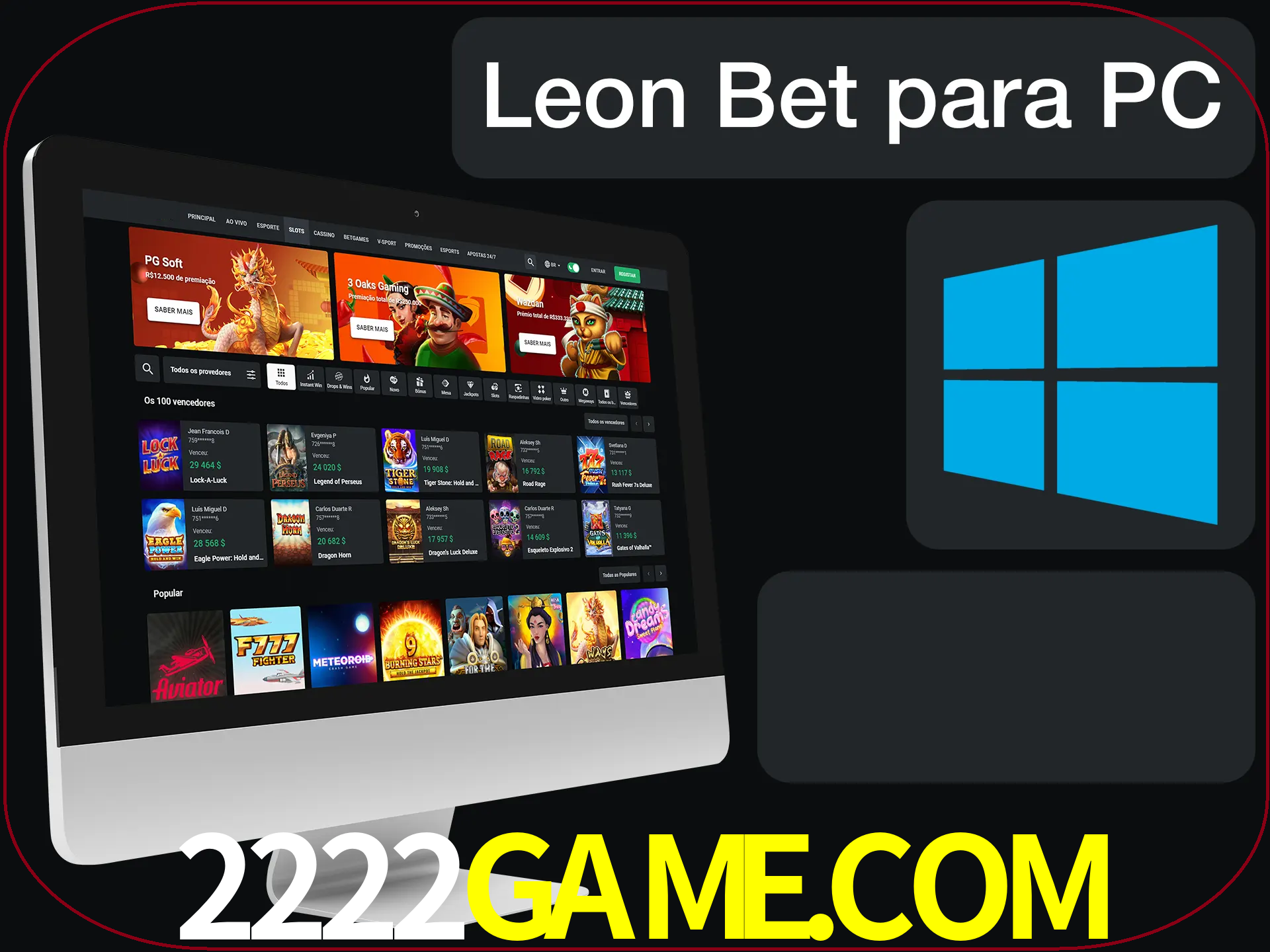 Aposte e jogue em nosso cassino usando o PC.