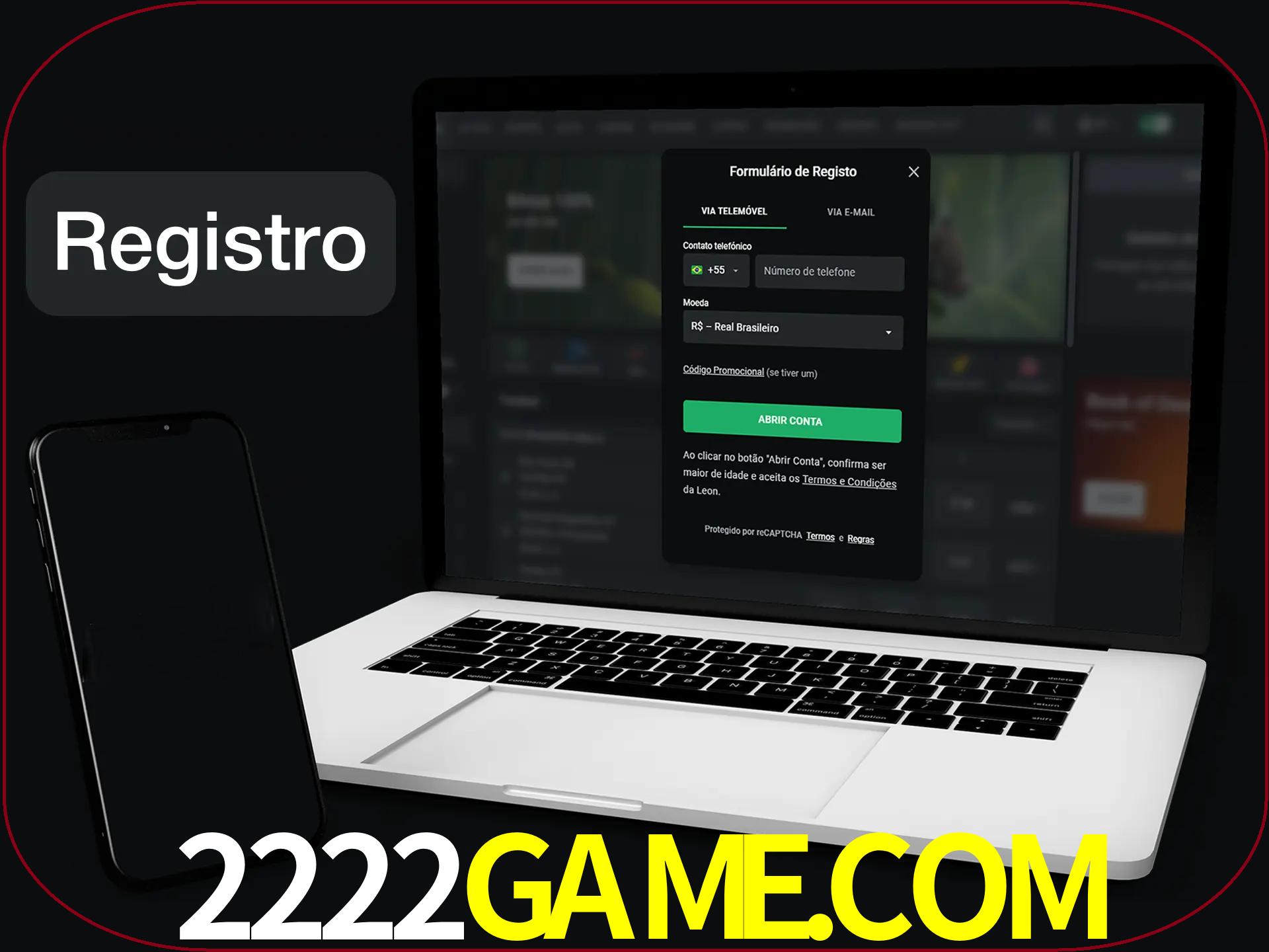 O registro na LeonBet é simples.